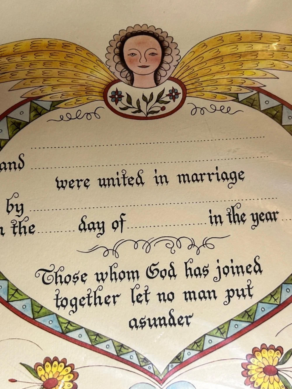 VTG 1968 Fraktur Folk Art Early PA Dutch Marriage/Birth certificates